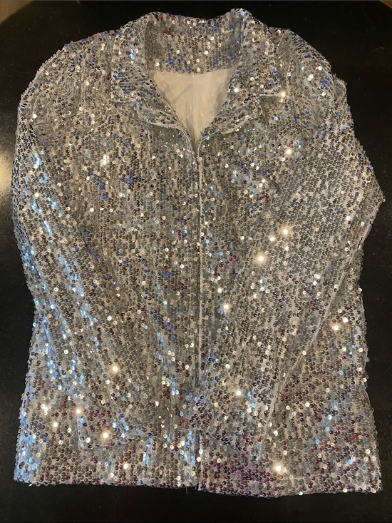 Jackets & Blazers - Silver Sequin Jacket